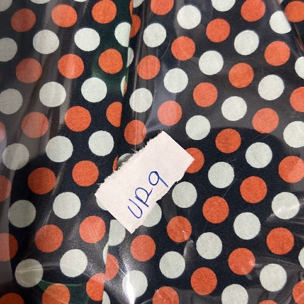 LL Bean Signature Polka Dot Cotton Fit Flare Dress Navy Orange White Size 2 - Picture 8 of 8